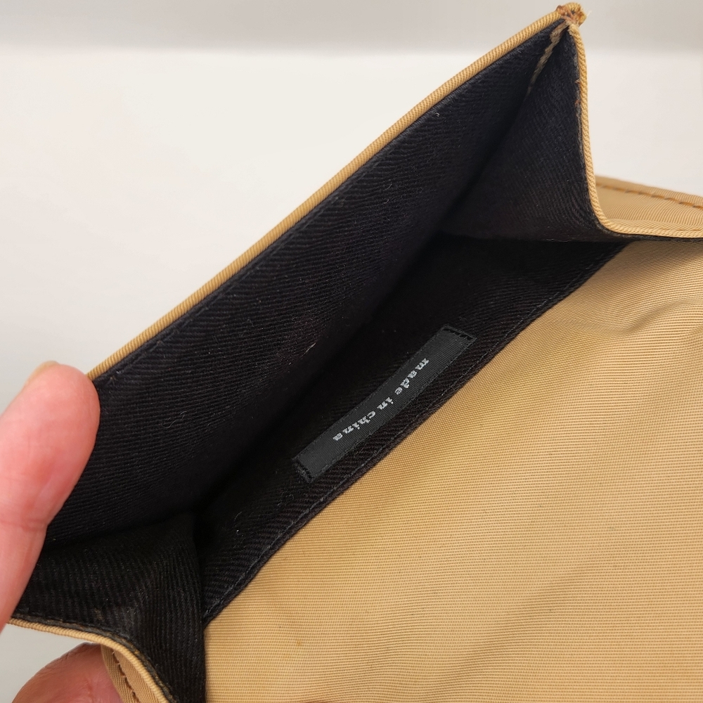 Vtg Kate Spade Tan Nylon Unisex Wallet Classic Retro Y2k Utility Minimalist - Picture 5 of 10